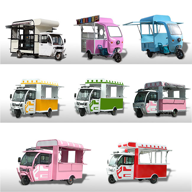 FT027-Hot Selling Street Legal Food Cart Battery Electric Mobile Food Cart 3 Wheels Refrigerated Food Carts for Business