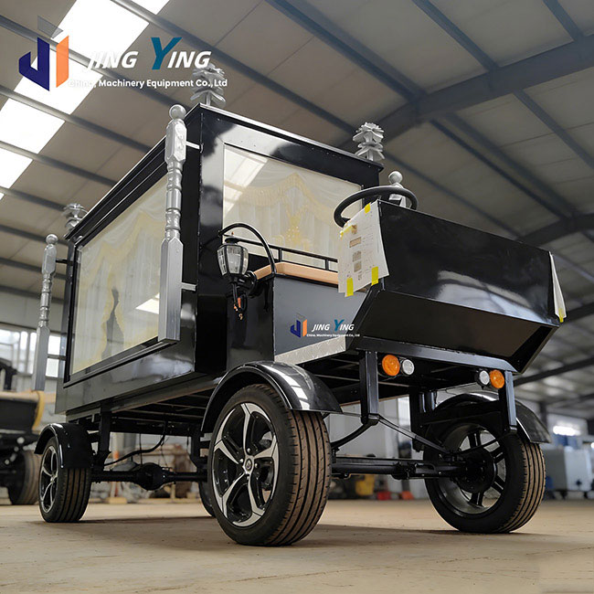 FH008-Customized Luxury Trailer Hearse Hearse Royal Style Funeral Carriage white Gold Ornate Burial Car for Funeral Services