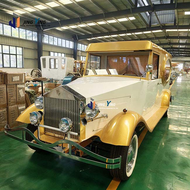 FH009-Top Grade Trailer Hearse Hearse Luxury Royal Funeral Carriage black and Gold Elegant Burial Vehicle Factory Direct Sale