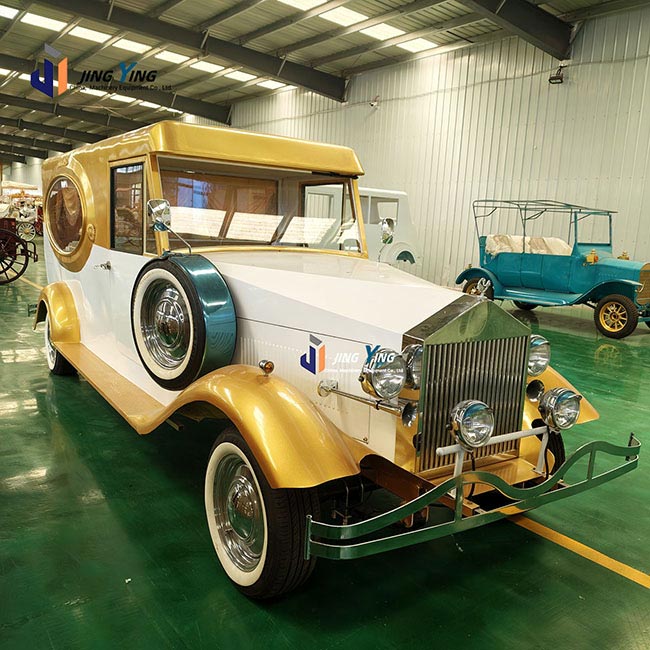 FH009-Top Grade Trailer Hearse Hearse Luxury Royal Funeral Carriage black and Gold Elegant Burial Vehicle Factory Direct Sale