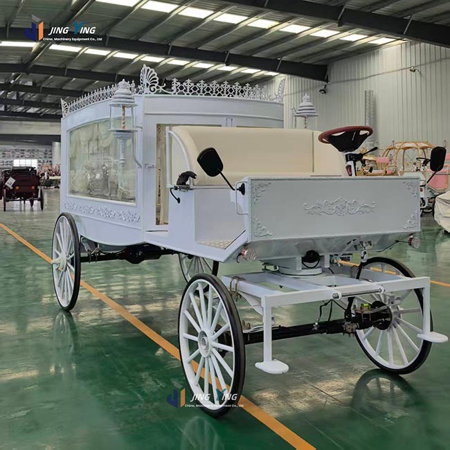 FH010-Best Seller Electric Hearse Hearse Royal Style Funeral Carriage white and black Ornate Luxury Funeral Vehicle for Export