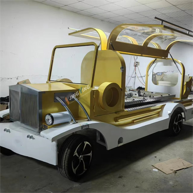 FH014-Traditional Royal Trailer Hearse Hearse white Funeral Carriage Luxury Gold Decor Burial Car for Professional Funerals