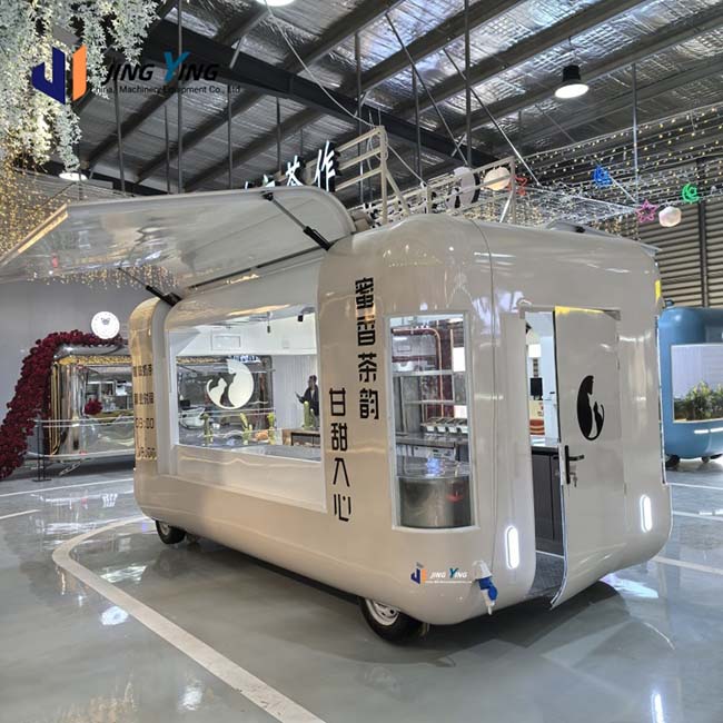 FT013-Modern Non-powered food trailer Food Truck Small Street for Coffee Ice Cream Hot Dog Snack Catering Concession Cart
