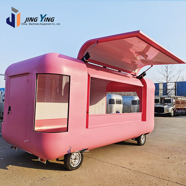 FT013-Modern Non-powered food trailer Food Truck Small Street for Coffee Ice Cream Hot Dog Snack Catering Concession Cart