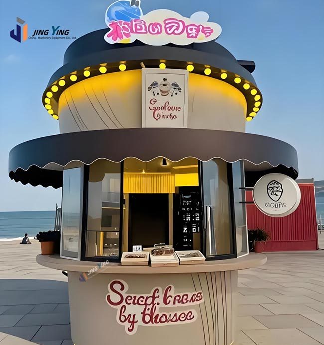 FT015-New Model cup Food Truck Fully Equipped Street Food Trailer for BBQ Coffee Pizza Taco Mobile Catering Cart