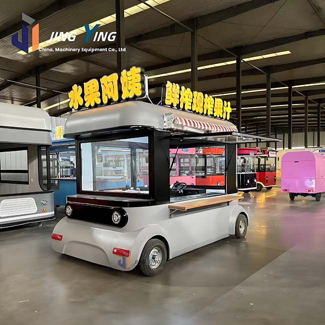 FT016-2026 Colorful Cartoon Food Truck with Complete Kitchen Equipment for Snacks and Beverages - Customizable Options Available