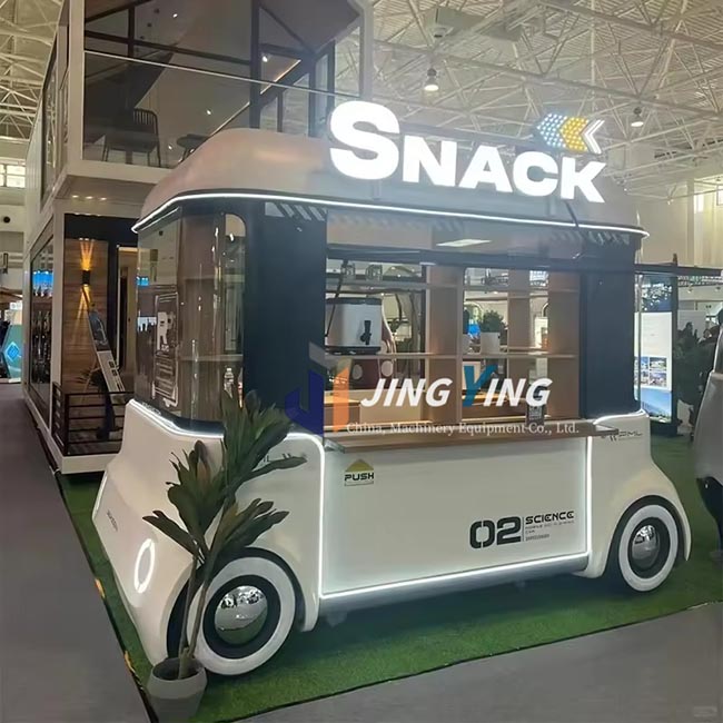 FT016-2026 Colorful Cartoon Food Truck with Complete Kitchen Equipment for Snacks and Beverages - Customizable Options Available
