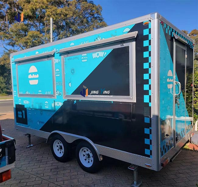FT024- Concession Food Trailer Customer Unique Design Colorful Painting Fashion Street Vending Cart