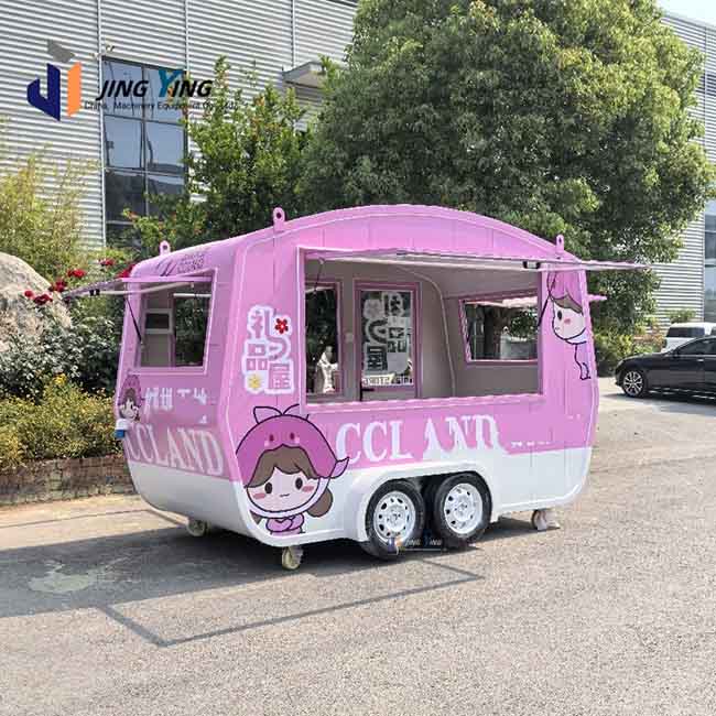 FT008-Portable Mobile Food Truck Small Food Trailer for Street Coffee Ice Cream Hot Dog Juice Catering Kitchen Cart