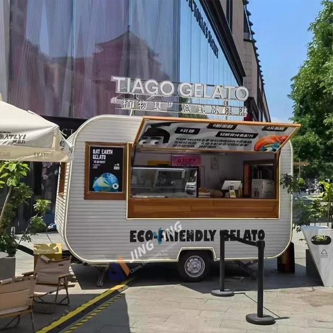 FT001-Fast Food Vending Cart Food Trailer Outdoor Mobile Food Car Mobile Coffee Equipped Truck