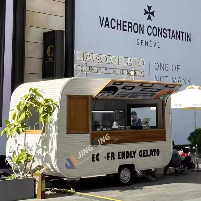 FT001-Fast Food Vending Cart Food Trailer Outdoor Mobile Food Car Mobile Coffee Equipped Truck