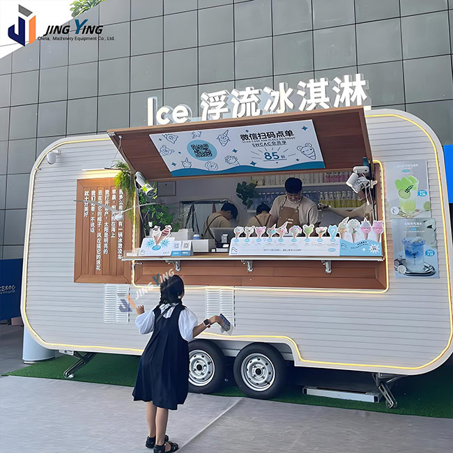 FT001-Fast Food Vending Cart Food Trailer Outdoor Mobile Food Car Mobile Coffee Equipped Truck